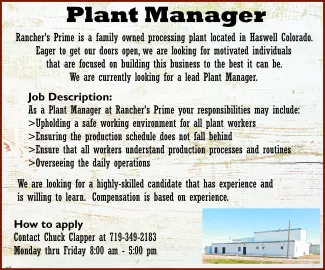 Help wanted advertisement for a plant manager Help wanted advertisement for a plant manager