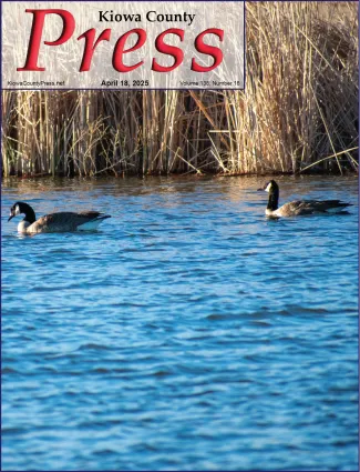 Photo of the week from the April 18, 2025, edition of the Kiowa County Press in Eads, Colorado - Geese at Jackson's Pond - Chris Sorensen. Photo of the week from the April 18, 2025, edition of the Kiowa County Press in Eads, Colorado - Geese at Jackson's Pond - Chris Sorensen.