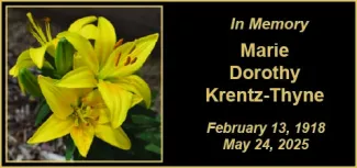 Memorial Photo for Marie Dorothy Krentz-Thyne