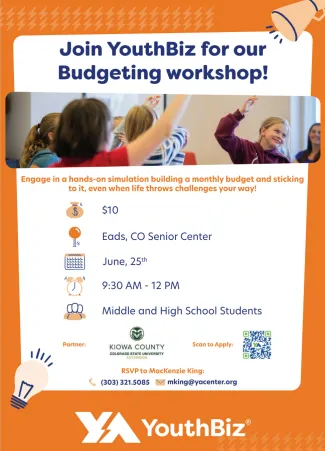Advertisement for YouthBiz workshop