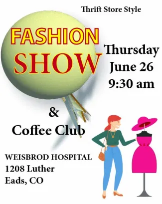 Advertisement for a community fashion show