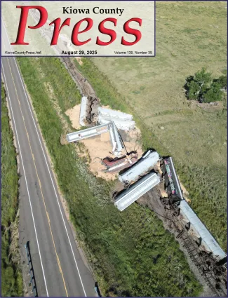 Photo of the week from the August 29, 2025, edition of the Kiowa County Press in Eads, Colorado - Train derailment near Chivington in Kiowa County, Colorado - Chris Sorensen. Photo of the week from the August 29, 2025, edition of the Kiowa County Press in Eads, Colorado - Train derailment near Chivington in Kiowa County, Colorado - Chris Sorensen.