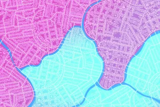 PROMO HIRES Politics Political Redistricting Map Gerrymander - Vadym Ivanchenko - iStock-1663163950 Generic map of political districts or subdivisions.