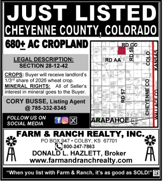 For Sale - 680 Acres Farm Land