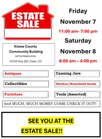 Advertisement for an estate sale