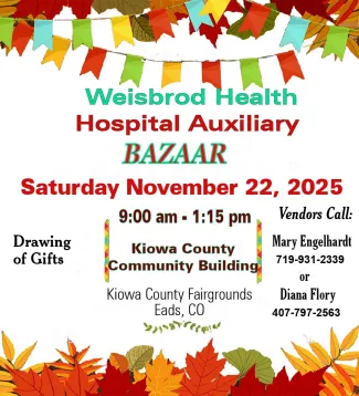 Advertisement for the Weisbrod Health Hospital Auxiliary Bazaar
