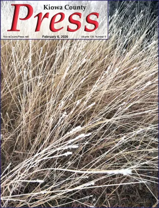 Photo of the week from the February 6, 2026, edition of the Kiowa County Press in Eads, Colorado -  Saturday morning was foggy in parts of Kiowa County, leaving frost on plants and other surfaces - Chris Sorensen.