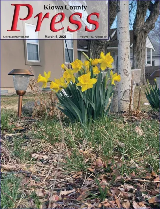 Photo of the week from the March 6, 2026, edition of the Kiowa County Press in Eads, Colorado -  More signs of an early spring warmup - daffodils in bloom at the Jennifer and Keith Crow home. - Jeanne Sorensen.