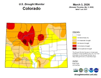 Colorado Drought Conditions - March 3, 2026 - National Drought Mitigation Center