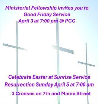 Advertisement for the Kiowa County Ministerial Fellowship