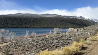 Anglers are welcome at Clear Creek Reservoir State Wildlife Area, Chaffee County as Pueblo Water conducts improvements on the dam beginning April 6. CPW Photo/Zachary Baker