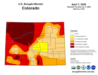 Colorado Drought Conditions - April 7, 2026 - National Drought Mitigation Center.