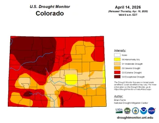 The entire state of Colorado is now classified in some level of drought, with more than one-fifth of the state locked in exceptional drought conditions