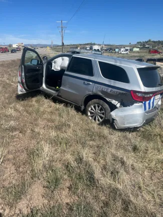 Colorado State Patrol Trooper's vehicle struck in a crash April 18, 2026 - CSP