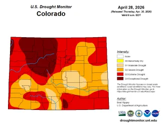 Map of Colorado Drought Conditions - April 28, 2026 - National Drought Mitigation Center