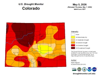 Map of Colorado Drought Conditions - May 5, 2026 - National Drought Mitigation Center