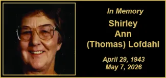 Memorial photo for Shirley Ann Lofdahl.
