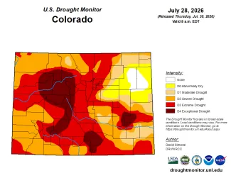 2026-07-31 MAP Colorado Drought Conditions - July 28, 2026 - National Drought Mitigation Center