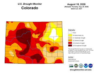 2026-08-21 MAP Colorado Drought Conditions - August 18, 2026 - National Drought Mitigation Center
