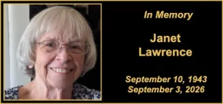 Memorial photo for Janet Lawrence
