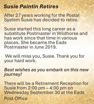 Community - Retirement Celebration for Susie Paintin