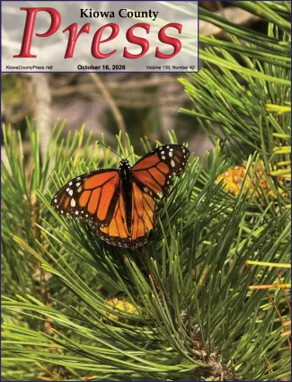 Photo of the week from the October 16, 2026, edition of the Kiowa County Press in Eads, Colorado - Monarch Butterfly in Sheridan Lake, Colorado - Vincent Wanderlingh.