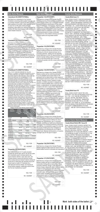 Sample ballot for the November 3, 2026, general election, precinct 4354731001, ballot style 001-2, back