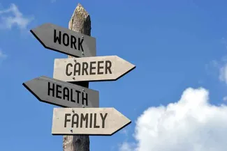 PROMO Living - Sign Work Career Health Family - iStock