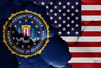 PROMO 64J1 Law - Crime Department of Justice Federal Bureau of Investigation FBI Logo Flag - iStock - Racide PROMO 64J1 Law - Crime Department of Justice Federal Bureau of Investigation FBI Logo Flag - iStock - Racide