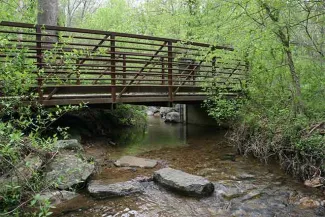 PROMO 64J1 Outdoors - Bridge Stream Water Trees Rocks - flickrcc - USGS - public domain