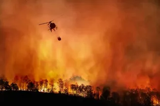 PROMO 64J1 Outdoors - Fire Forest Trees Helicopter - iStock - Toa55 PROMO Outdoors - Fire Forest Trees Helicopter - iStock - Toa55