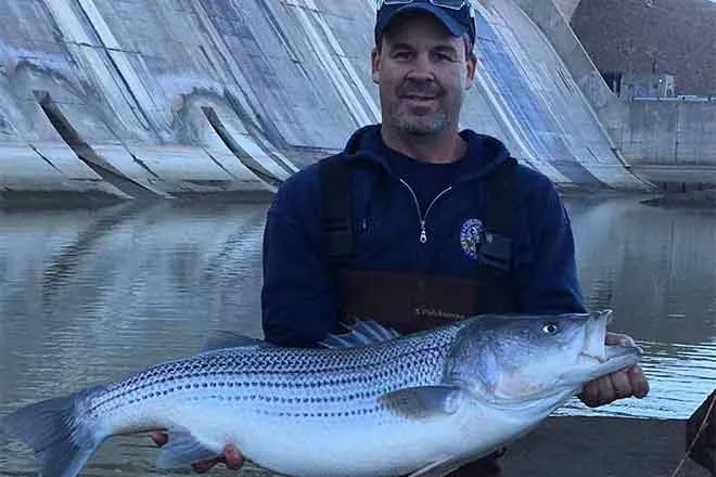 PICT Jim Ramsay with fish at John Martin Reservoir - CPW