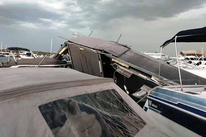 PICT 64J1 Damage at North Marina at Lake Pueblo - CPW