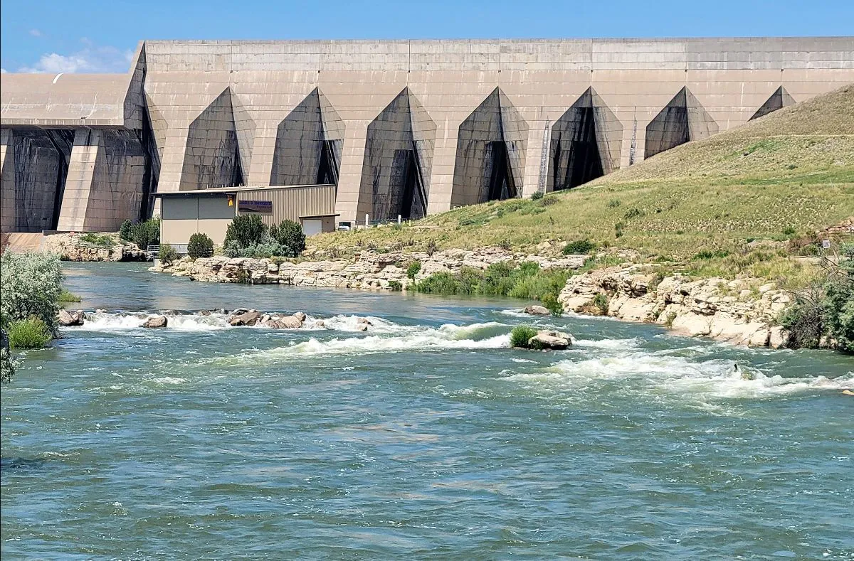 River flowing from a dam