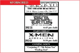 Lamar Theatre Ad - June 24, 2016