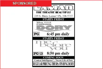 Lamar Theatre Ad - July 8, 2016