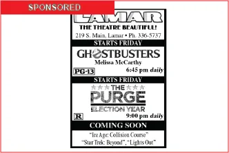 Lamar Theatre Ad - August 5, 2016
