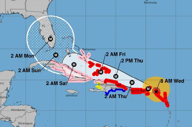 MAP - Hurricane Irma Path - September 6, 2017