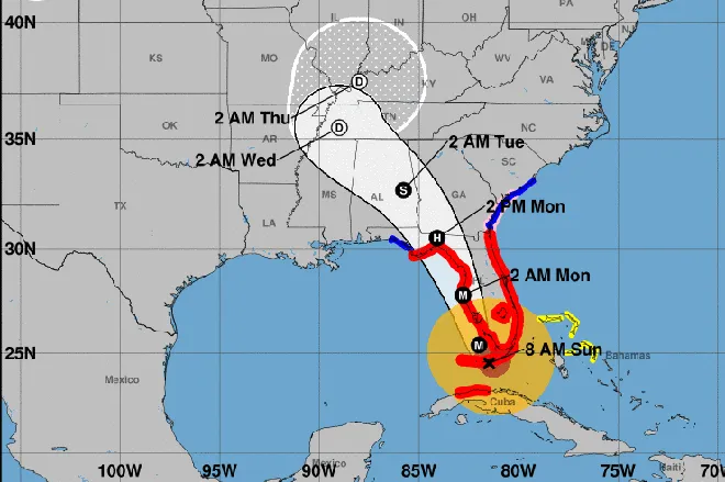 MAP - Hurricane Irma Path - September 10, 2017