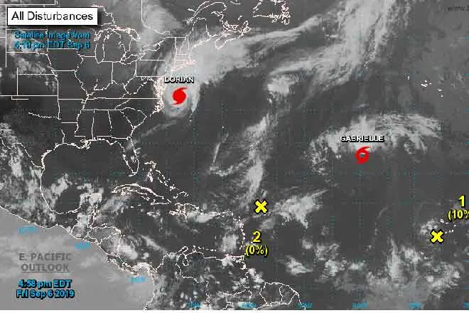 SATELLITE Atlantic storms as of September 6, 2019