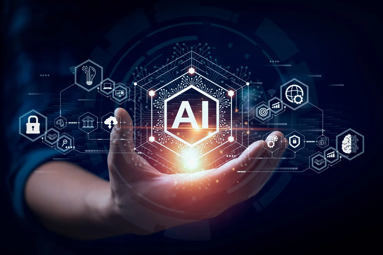 PROMO Technology - AI Artificial Intelligence Hand Symbols - Shutthiphong Chandaeng  - iStock-1452604857