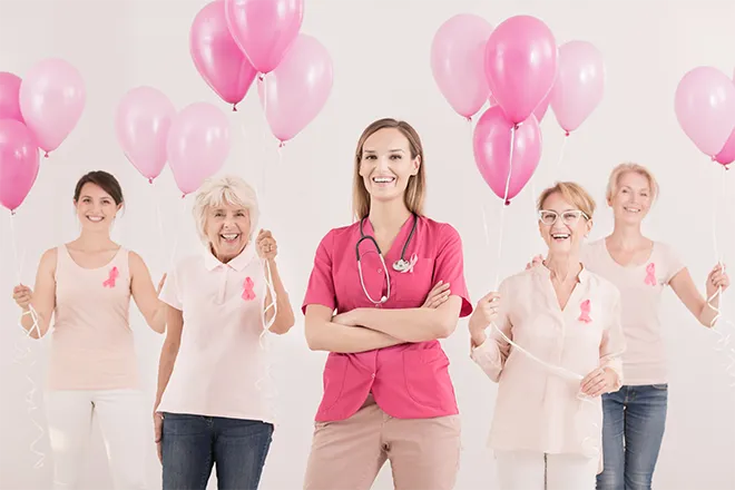 PROMO 660 x 440 Health - Breast Cancer Awareness Pink Balloon Women Doctor - iStock KatarzynaBialasiewicz