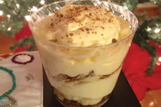 Banana Pudding Parfait - USDA Parfait glass of banana pudding